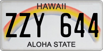 HI license plate ZZY644