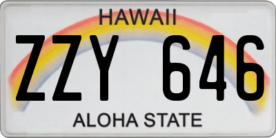 HI license plate ZZY646