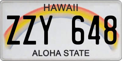 HI license plate ZZY648