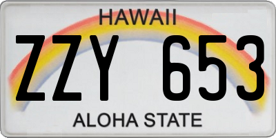 HI license plate ZZY653