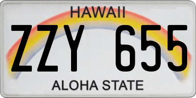 HI license plate ZZY655