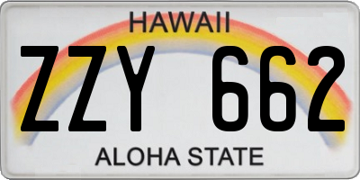 HI license plate ZZY662