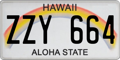 HI license plate ZZY664