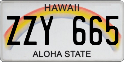 HI license plate ZZY665