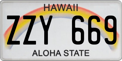 HI license plate ZZY669