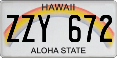 HI license plate ZZY672