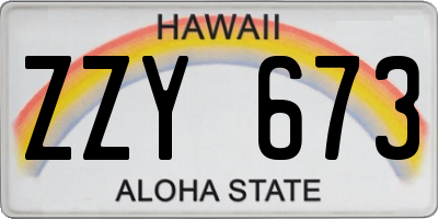 HI license plate ZZY673