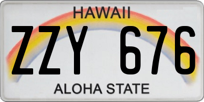 HI license plate ZZY676