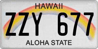 HI license plate ZZY677