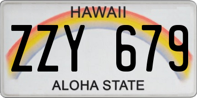 HI license plate ZZY679