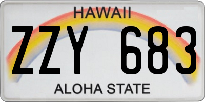 HI license plate ZZY683