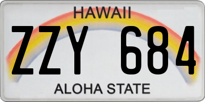 HI license plate ZZY684