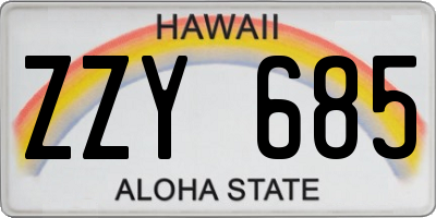 HI license plate ZZY685