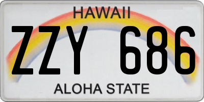 HI license plate ZZY686