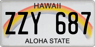 HI license plate ZZY687