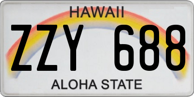 HI license plate ZZY688