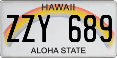 HI license plate ZZY689