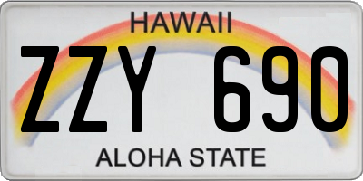 HI license plate ZZY690