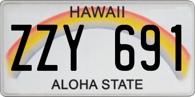 HI license plate ZZY691