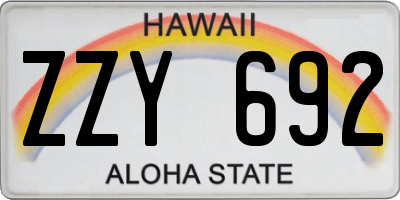 HI license plate ZZY692