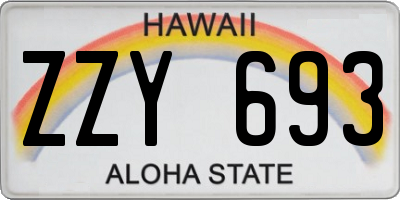 HI license plate ZZY693