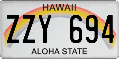 HI license plate ZZY694