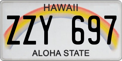 HI license plate ZZY697