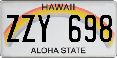 HI license plate ZZY698