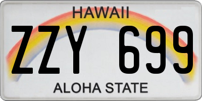 HI license plate ZZY699