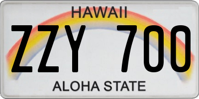 HI license plate ZZY700