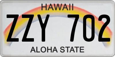 HI license plate ZZY702
