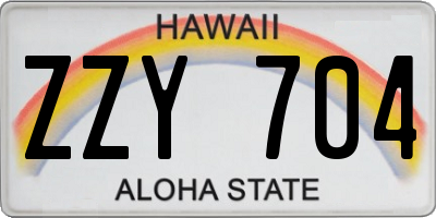 HI license plate ZZY704