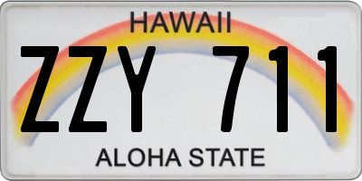 HI license plate ZZY711