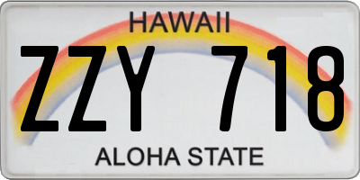 HI license plate ZZY718