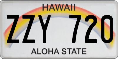 HI license plate ZZY720