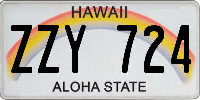 HI license plate ZZY724
