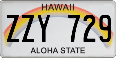 HI license plate ZZY729