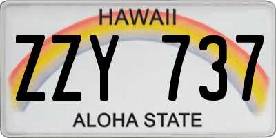 HI license plate ZZY737