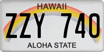 HI license plate ZZY740