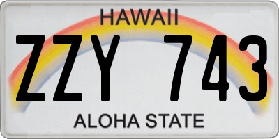 HI license plate ZZY743