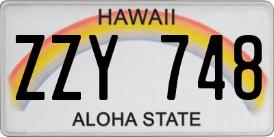 HI license plate ZZY748