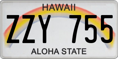 HI license plate ZZY755