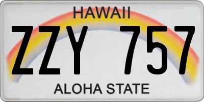 HI license plate ZZY757