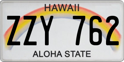 HI license plate ZZY762