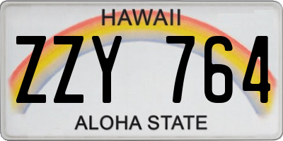 HI license plate ZZY764