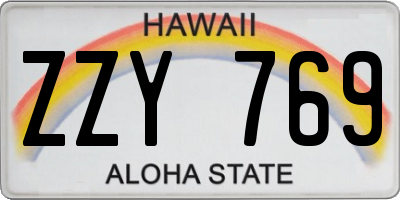 HI license plate ZZY769