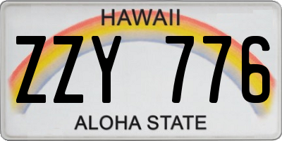 HI license plate ZZY776