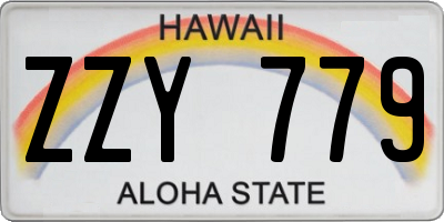 HI license plate ZZY779