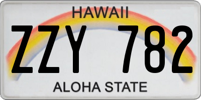 HI license plate ZZY782