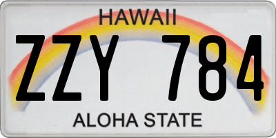 HI license plate ZZY784